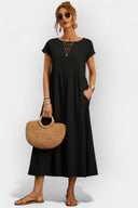 Daphne Light Cotton Midi Dress with Pockets, view 15