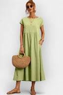 Daphne Light Cotton Midi Dress with Pockets, view 16