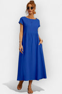 Daphne Light Cotton Midi Dress with Pockets, view 17
