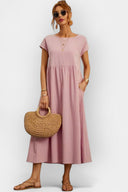 Daphne Light Cotton Midi Dress with Pockets, view 19