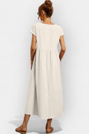 Daphne Light Cotton Midi Dress with Pockets, view 2