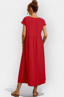 Daphne Light Cotton Midi Dress with Pockets, view 3