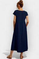 Daphne Light Cotton Midi Dress with Pockets, view 4