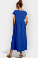 Daphne Light Cotton Midi Dress with Pockets, view 6