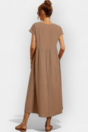 Daphne Light Cotton Midi Dress with Pockets, view 7