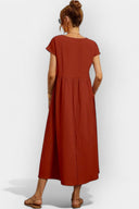 Daphne Light Cotton Midi Dress with Pockets, view 8
