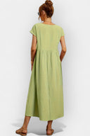 Daphne Light Cotton Midi Dress with Pockets, view 9