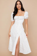 Abigail Draped Midi Dress, view 17