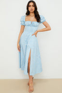 Abigail Draped Midi Dress, view 21