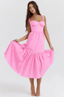 Alice Clean Draped Midi Dress, view 3