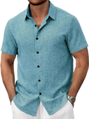 Coolum Men's Short Sleeve Linen Blend Shirt