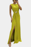 Eileen Pleated Crossed Neck Maxi Dress, view 2
