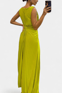 Eileen Pleated Crossed Neck Maxi Dress, view 3