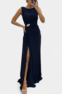 Eileen Pleated Crossed Neck Maxi Dress, view 4