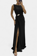 Eileen Pleated Crossed Neck Maxi Dress, view 5