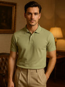 Vaughan Men's Tonal Pattern Knit Polo Shirt, view 2