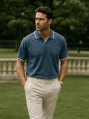 Reid Men's V-Neck Polo Shirt, view 4