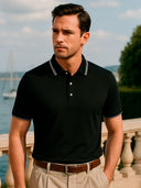 Roman Men's Trim Detail Polo Shirt, view 2