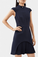Anika Panelled Cut-Out Pleated Midi Dress, view 5