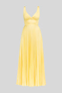 Athena Pleated V-Neck Open-Back Maxi Dress, view 2