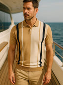 Fletcher Men's Retro Striped Polo Shirt, view 2