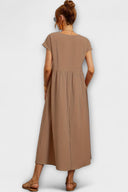 Edie Round Neck Midi Dress with Side Pockets, view 14