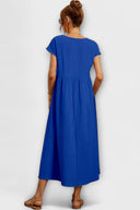 Edie Round Neck Midi Dress with Side Pockets, view 4