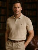 Kai Men's Cord Detail Polo Shirt, view 2