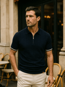 Blake Men's Zip Neck Knit Polo Shirt, view 4