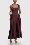 Arabella Square Neck Panelled Midi Dress