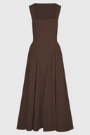 Arabella Square Neck Panelled Midi Dress, view 7