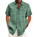 Esperance Men's Stripe and Check Pattern Shirt