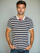 Angus Men's Striped Woven Polo Shirt