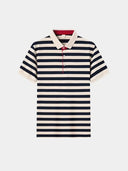 Angus Men's Striped Woven Polo Shirt, view 2