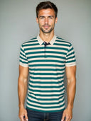 Angus Men's Striped Woven Polo Shirt, view 4