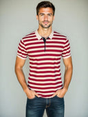 Angus Men's Striped Woven Polo Shirt, view 5