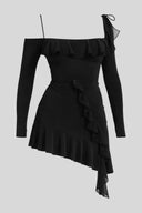 Calla Feminine Cut Polyester Mini Dress, view 2