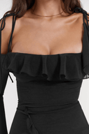 Calla Feminine Cut Polyester Mini Dress, view 4