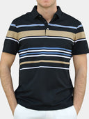 Manly Men's Sunset Striped Polo Shirt, view 10