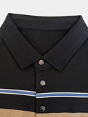 Manly Men's Sunset Striped Polo Shirt, view 11