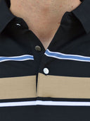 Manly Men's Sunset Striped Polo Shirt, view 12