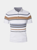 Manly Men's Sunset Striped Polo Shirt, view 19