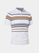 Manly Men's Sunset Striped Polo Shirt, view 20