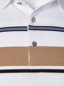 Manly Men's Sunset Striped Polo Shirt, view 23