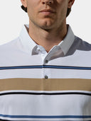 Manly Men's Sunset Striped Polo Shirt, view 4