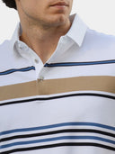 Manly Men's Sunset Striped Polo Shirt, view 5