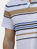 Manly Men's Sunset Striped Polo Shirt, view 6