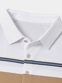 Manly Men's Sunset Striped Polo Shirt, view 7
