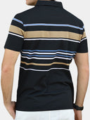 Manly Men's Sunset Striped Polo Shirt, view 9