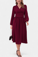 Audra Swiss Dot Long Sleeve Midi Dress